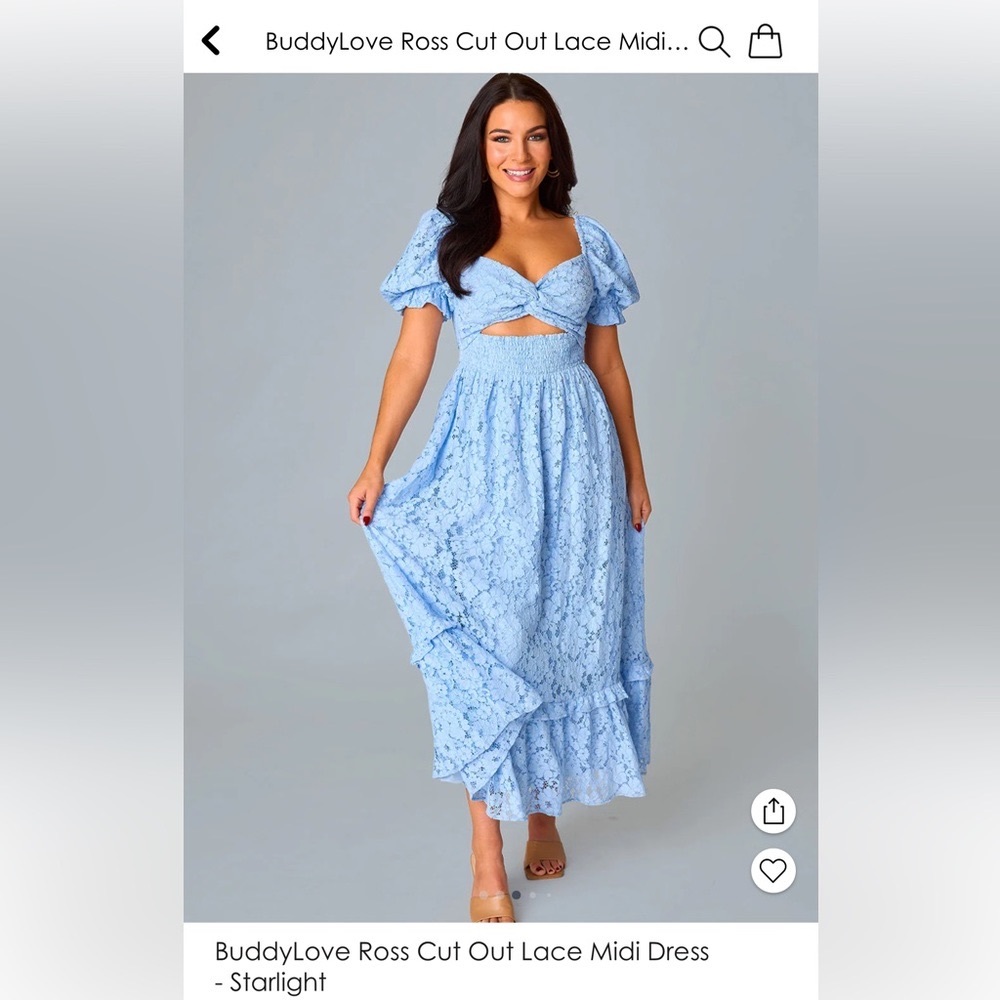 ROSS CUT OUT LACE MIDI DRESS - STARLIGHT SIZE SMALL